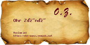 Ohr Zénó névjegykártya